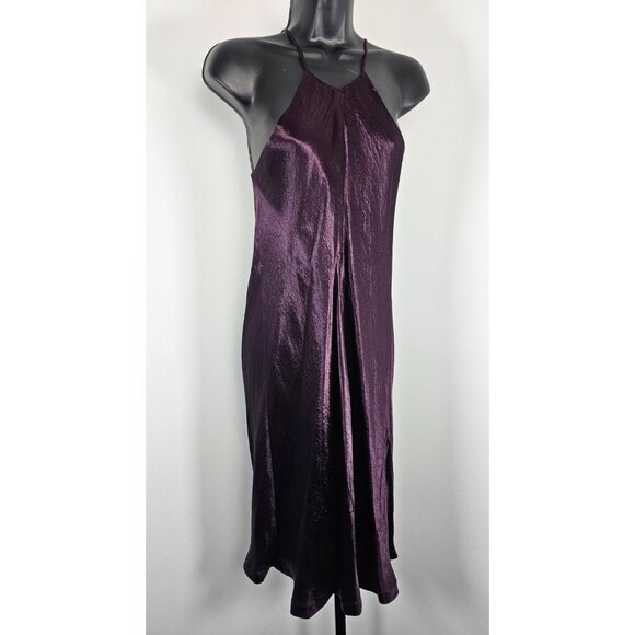 The Limited Spaghetti Strap Satin Slip Dress - Purple - SZ LG - Picture 1 of 7